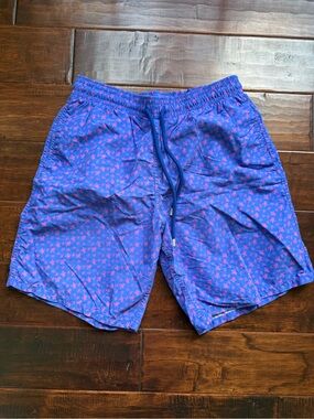 Vilebrequin Swim Shorts Trunks Mens L Blue Pink Micro Ronde Des Tortues Turtles